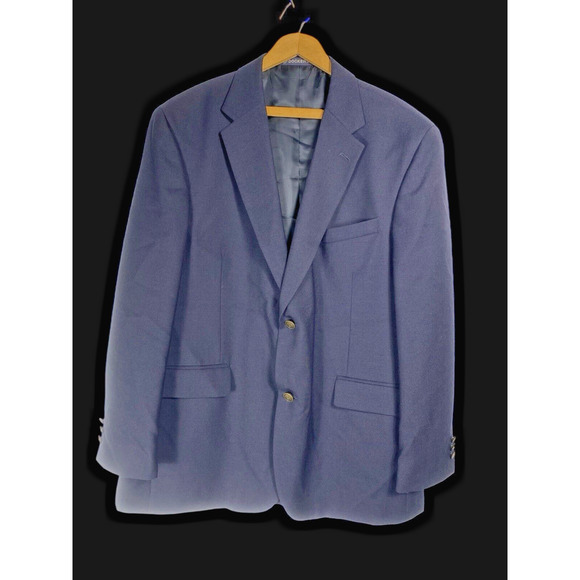 Dockers Blazer Suit Sport Coat Jacket Navy Blue Mens 44R 2 Button Wool Blend - Picture 1 of 8